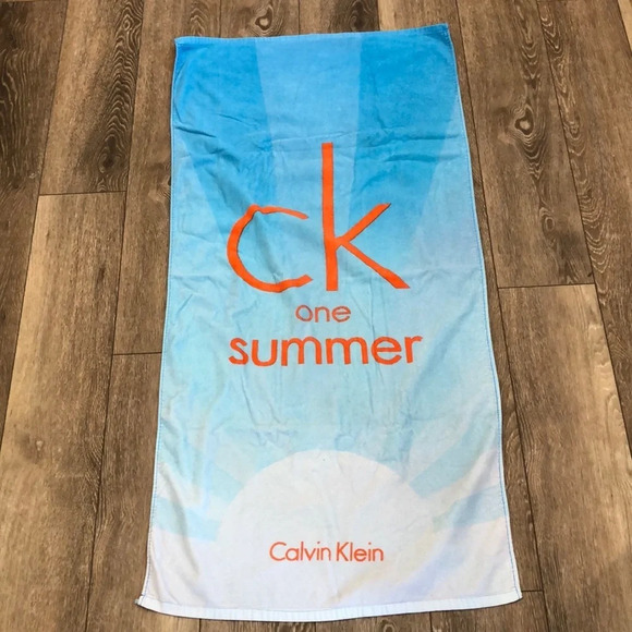 Calvin  Klein one summer beach towel blue orange - Picture 2 of 6